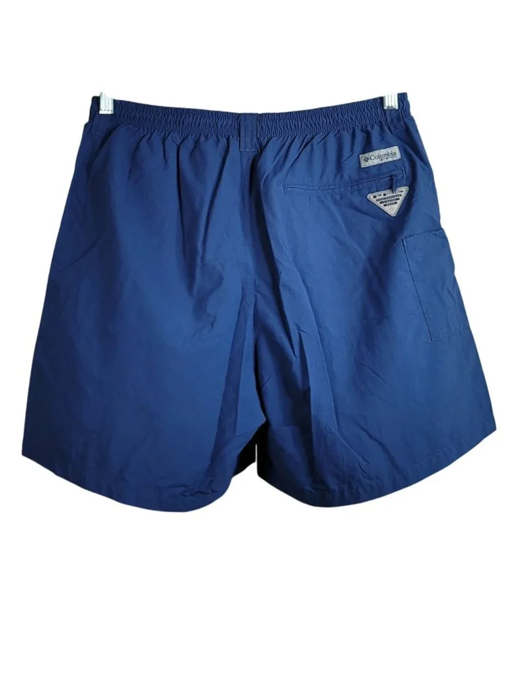 Columbia Mens PFG Swim Shorts Blue Medium Drawstring Pockets Omni-Shade 6